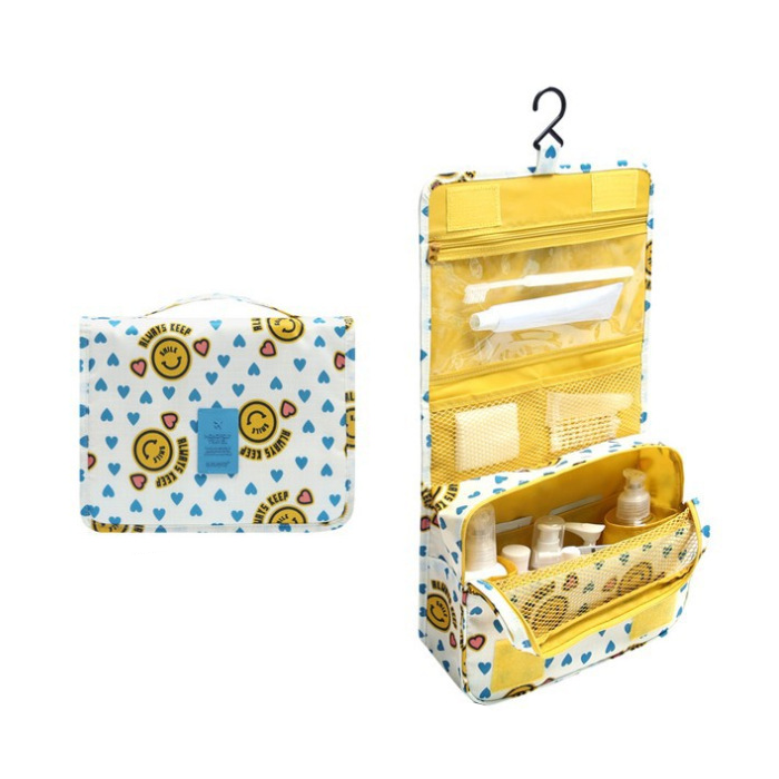 Lisslune | TravelEase – Water-repellent Cosmetic Bag with Hook and Compartments | Travel Toiletry Bag