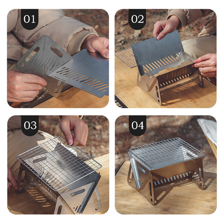 Lisslune | Stainless steel foldable grill