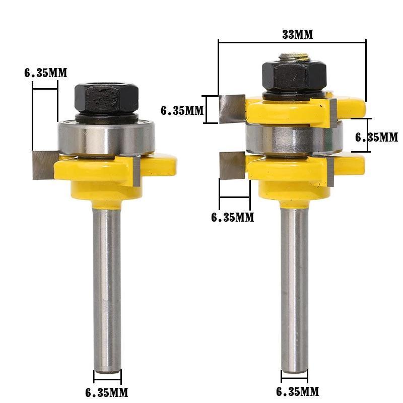 Lisslune | 3-Tooth T-Type Plug Knife Cutter 2 Pieces - Yellow 1/4
