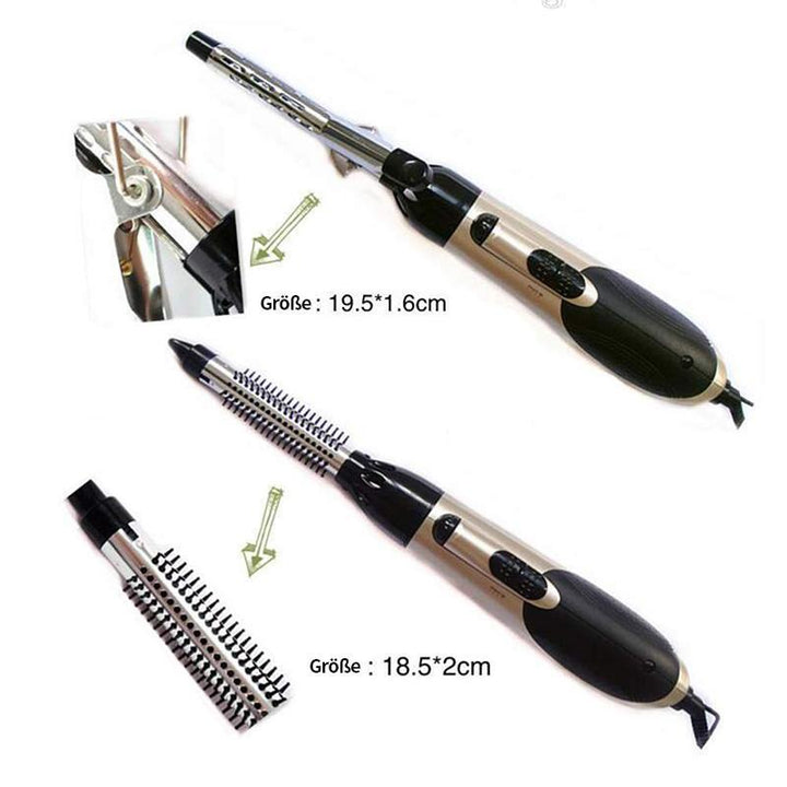 Lisslune | 7in1 Professional multifunctional styling tools wide brush hair dryer straightener comb clip pipe roller brush