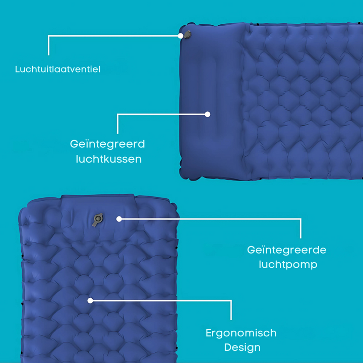 Lisslune | AirLite Self-Inflating Sleeping Mat – Lightweight, Compact & 10 cm Thick Comfort