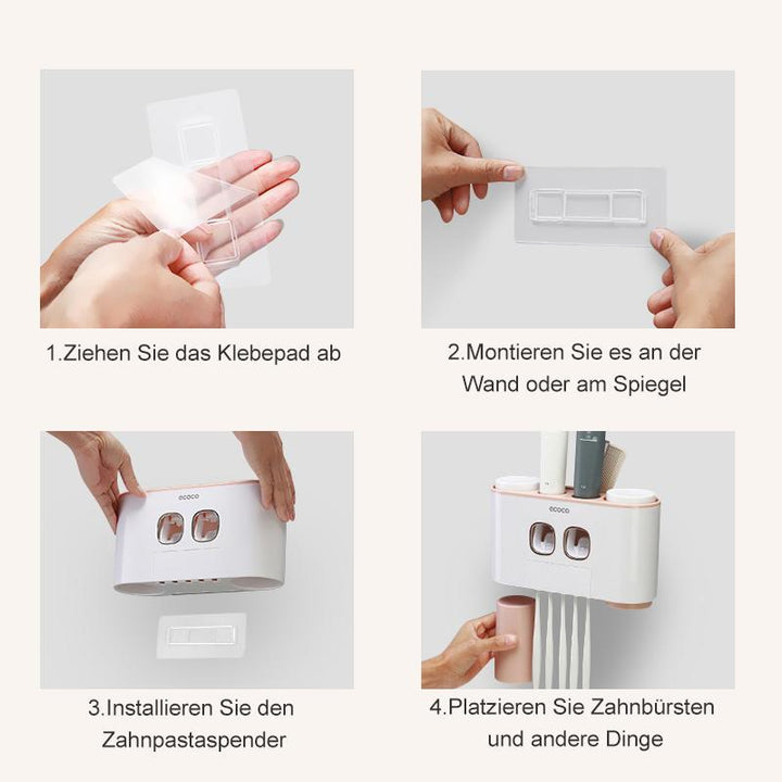Lisslune | Automatic Toothbrush Holder and Toothpaste Dispenser Set