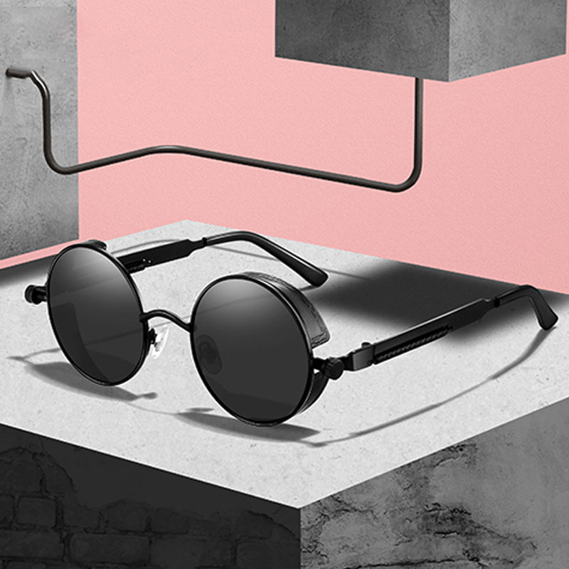 Lisslune | Sunglasses Steampunk Round Lens Metal Frame Unisex Glasses