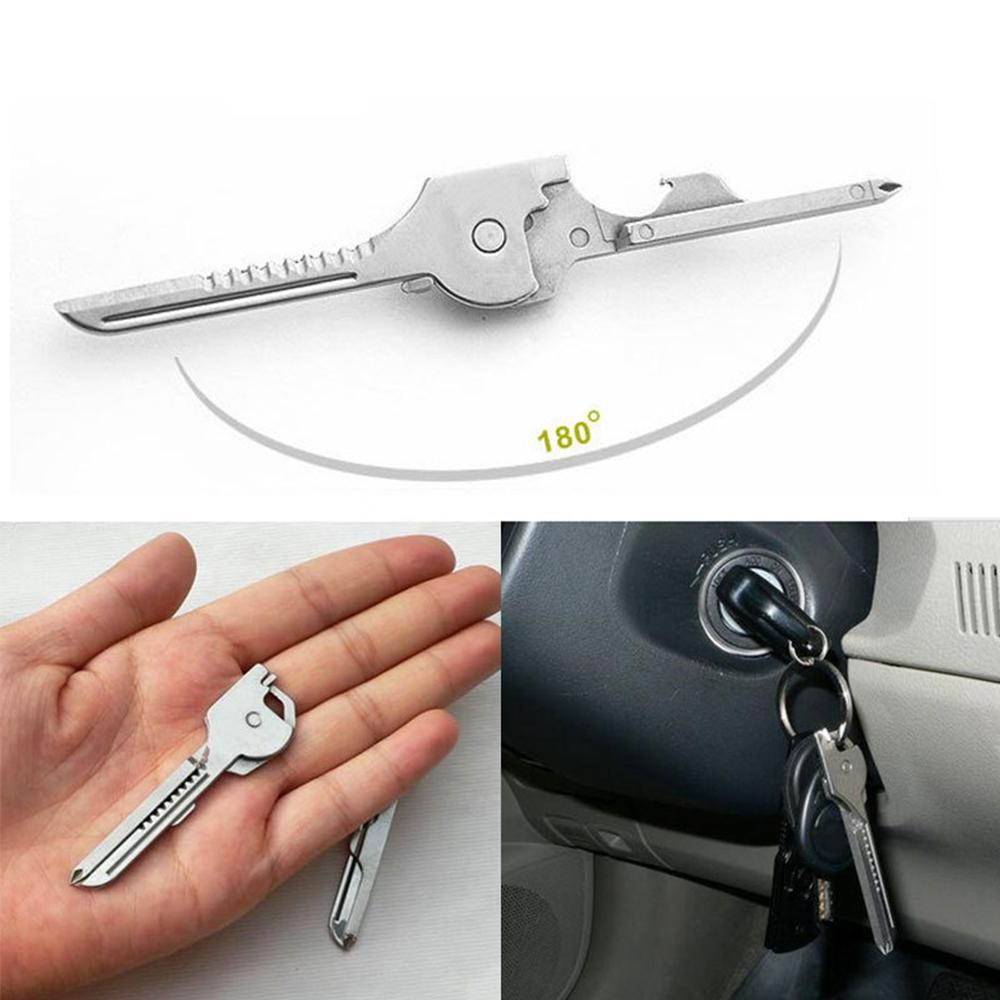 Lisslune | 6-in-1 key ring multifunctional tool mini multitool keychain pocket stainless steel foldable Swiss Tech simple bottle opener keychain