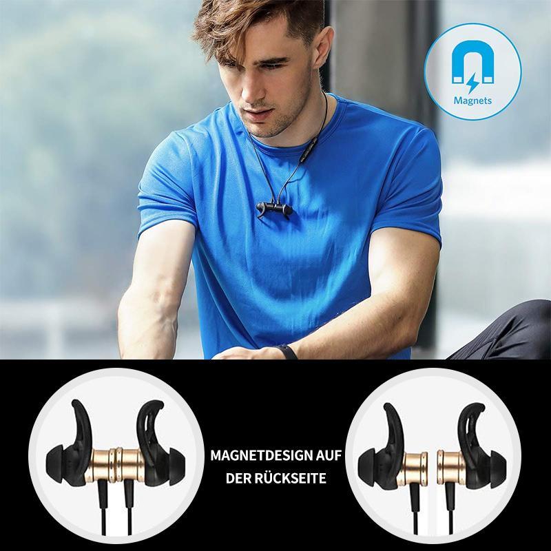 Lisslune | Bluetooth headphones, stereo in-ear earphones, secure fit for sports, gym, travel (waterproof, noise cancelling mic)