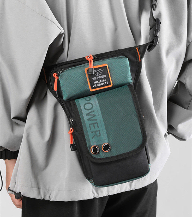 Lisslune | Personalized Men's Motorcycle Style Waterproof Nylon Leg Chest Bag