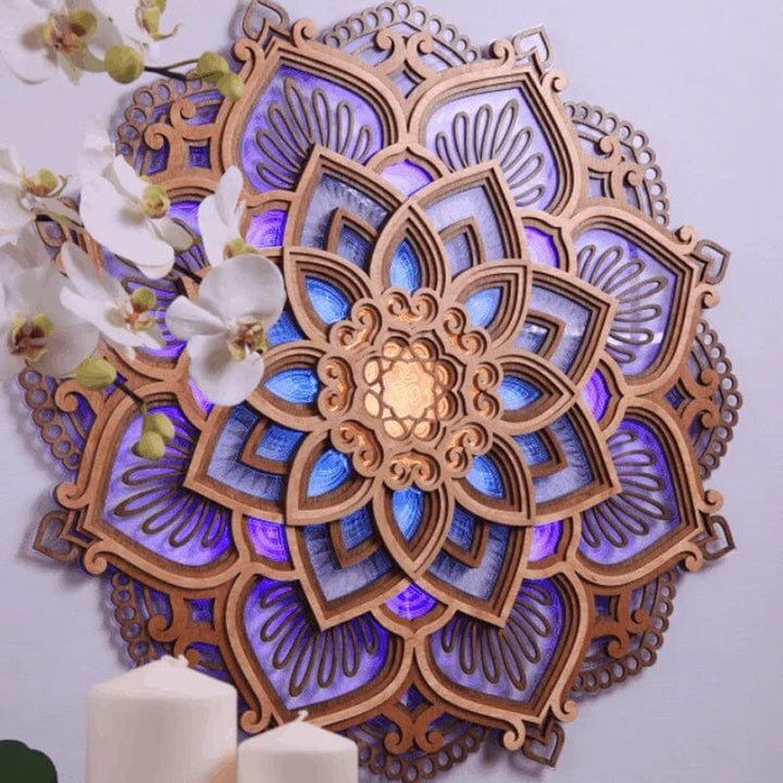 Lisslune | Handcrafted Mandala Wall Light made of Wood