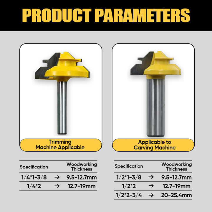 Lisslune | Router Bit 45-Degree Glue Joint Lock Miter