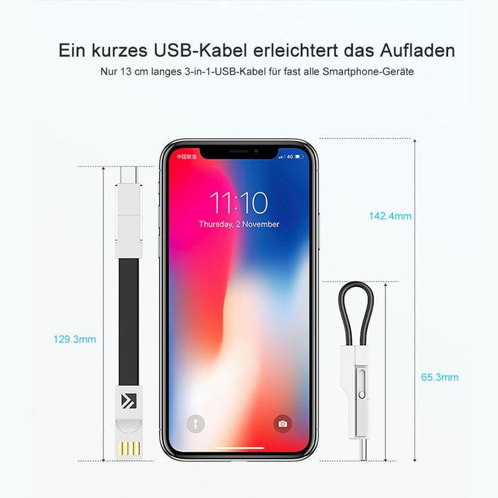 Lisslune | 3-in-1 Keychain Charging Cable