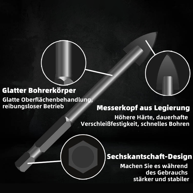 Lisslune | Triangle drill with hexagonal shank made of alloy