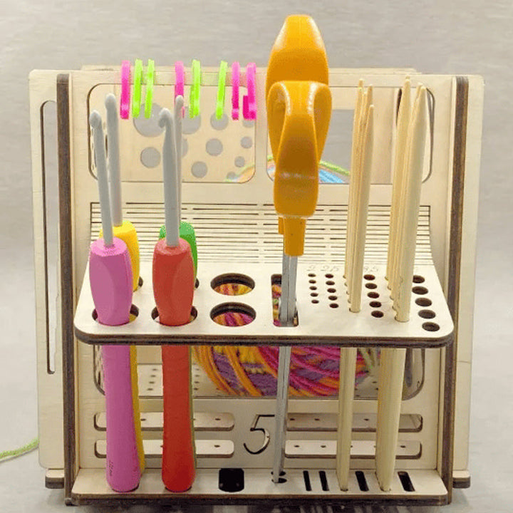 Lisslune | All-in-one wood yarn bowl - Multifunctional knitting tool