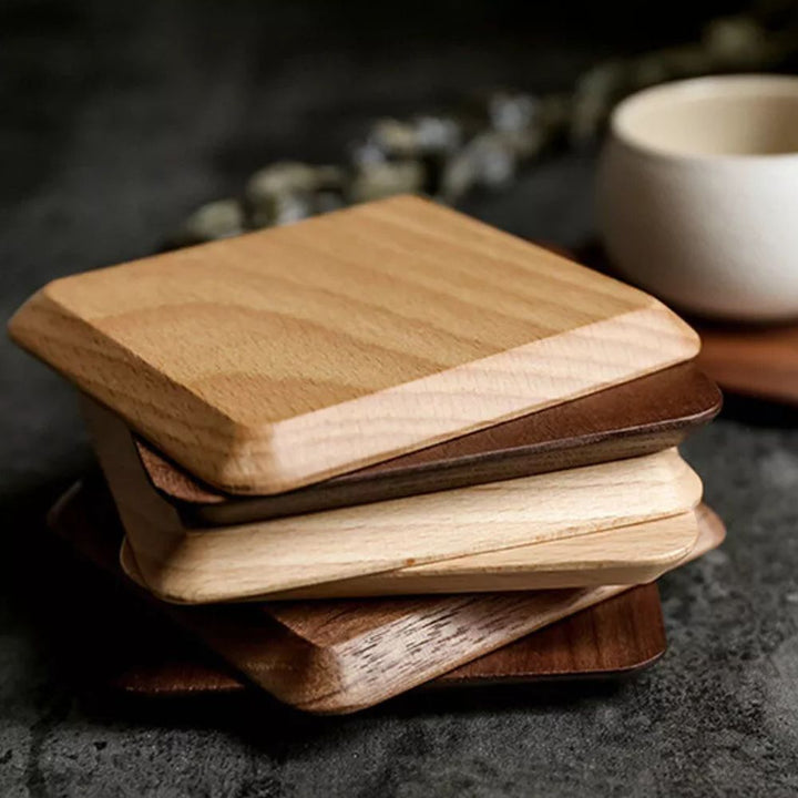 Lisslune | Sleek Stack Wooden Coaster Set | 6pcs