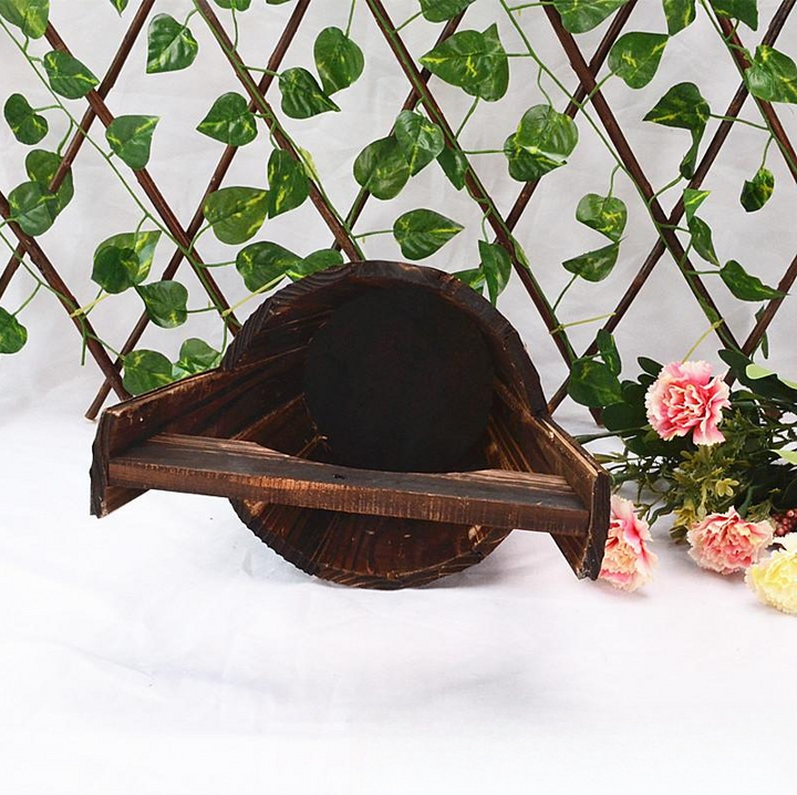 Lisslune | Wooden Bucket Planter in Barrel Design for Garden and Terrace – Decorative Flower Pots made of Wood
