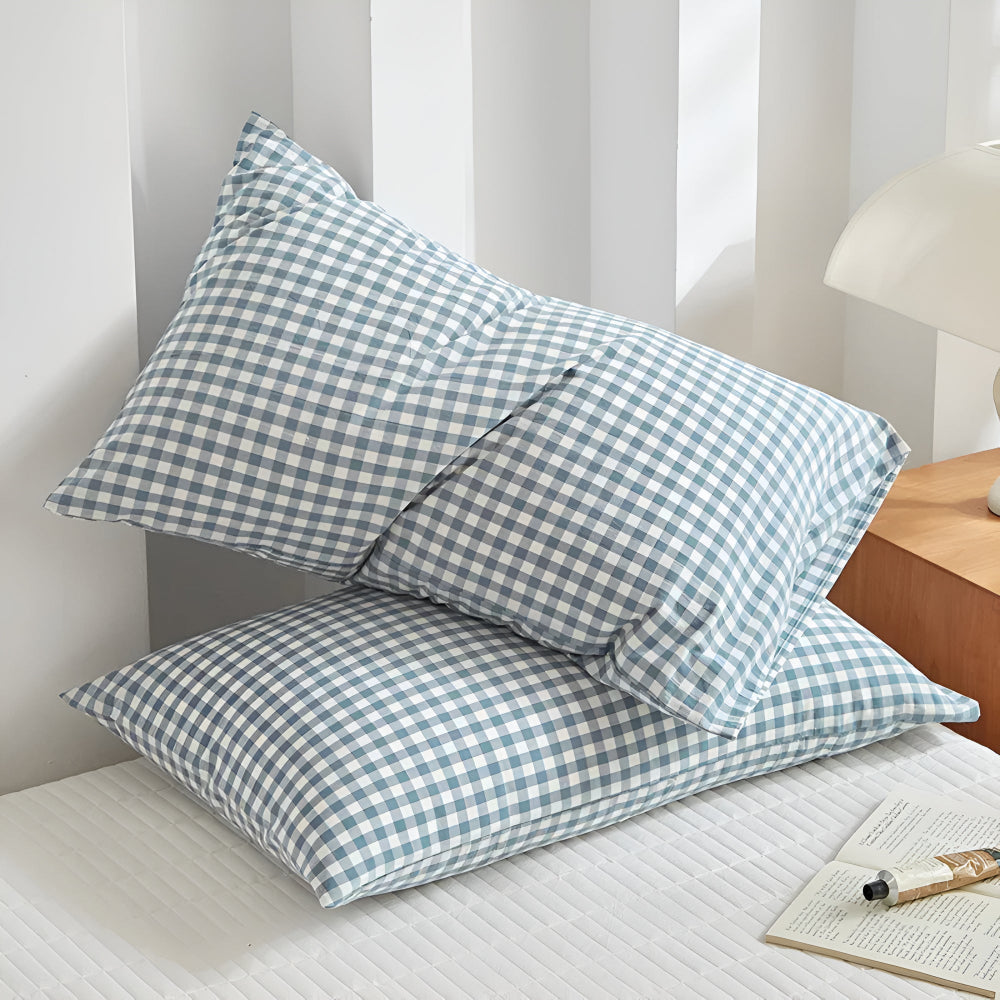 Lisslune | Soft Plaid Checkered Pillowcases