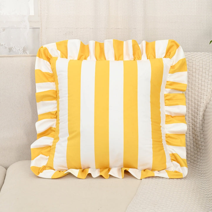 Lisslune | Retro Striped Ruffle Cushion Cover