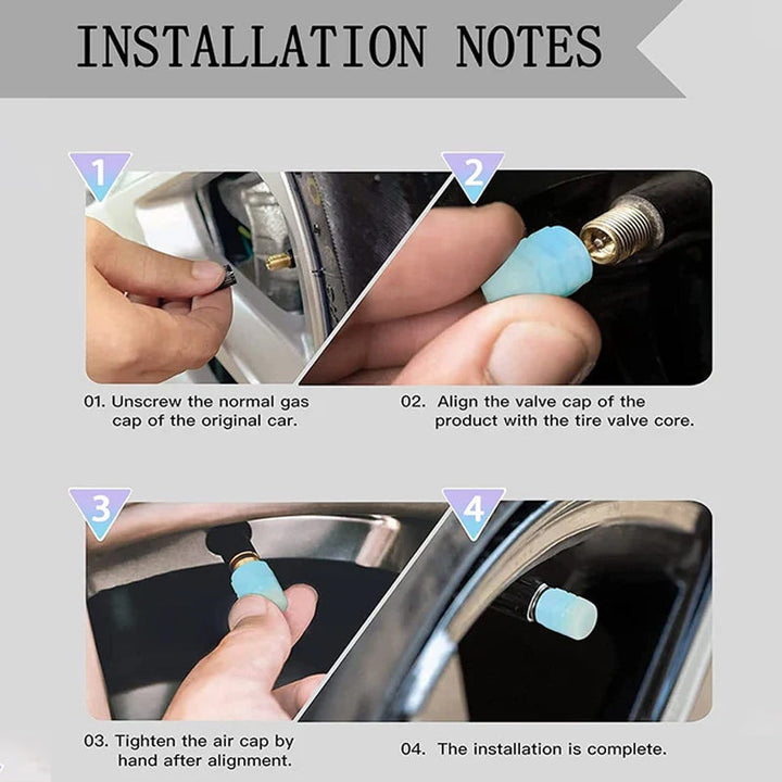Lisslune | Universal fluorescent tire valve caps (4 PCS/Set)
