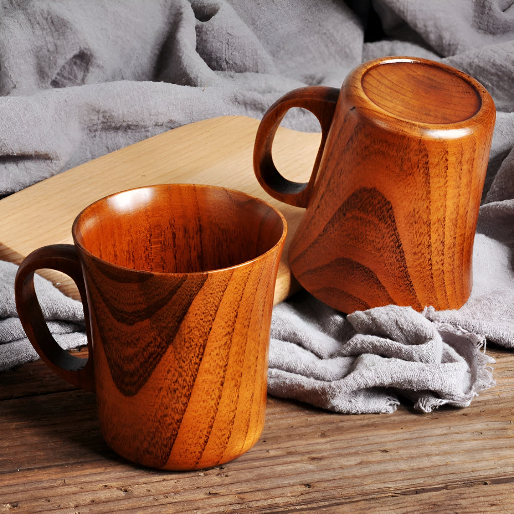 Lisslune | Rustic Japanese Style Wooden Mug