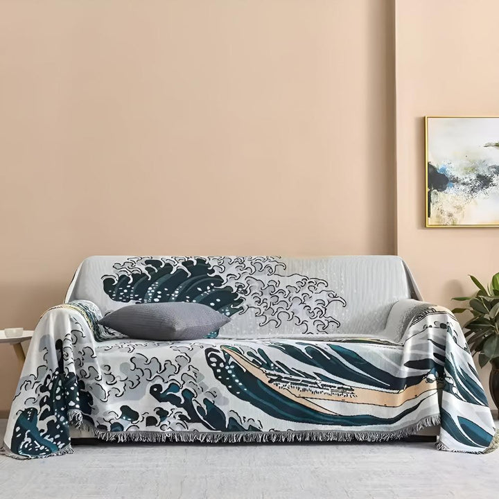 Lisslune | Classic Great Wave Throw Blanket