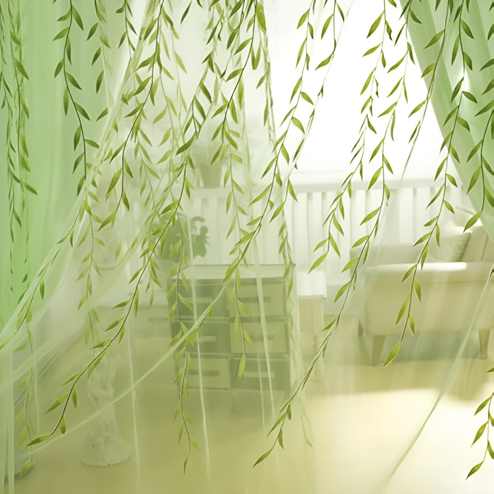 Lisslune | Willow Leaf Strip Window Curtains