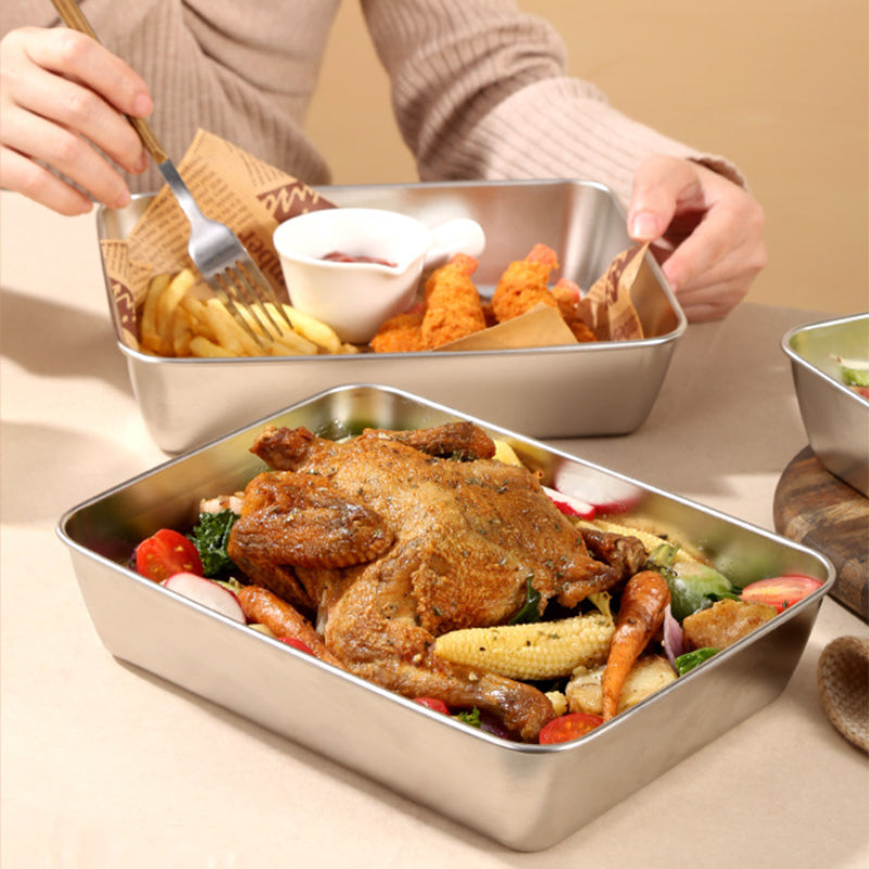 Lisslune | Stainless steel square plate (with lid)