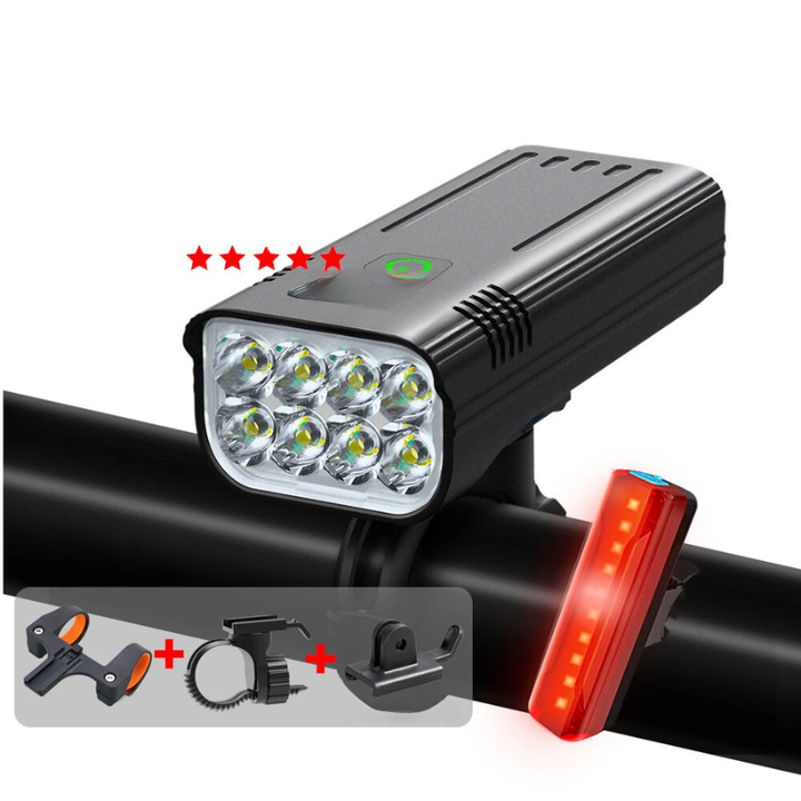 Lisslune | 5000 Lumen USB Rechargeable Bike Light with Mounts
