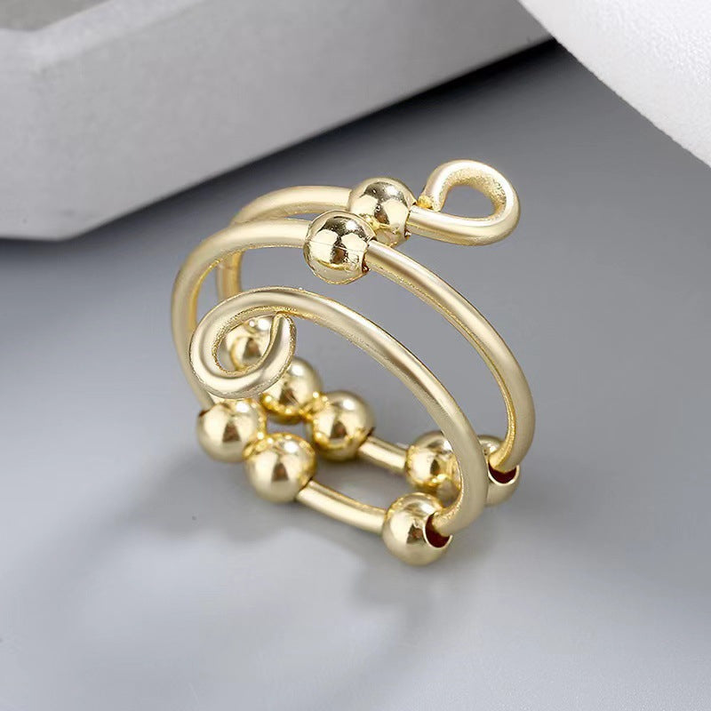 Lisslune | Distribute Your Fear Circle Beads Fidget Ring