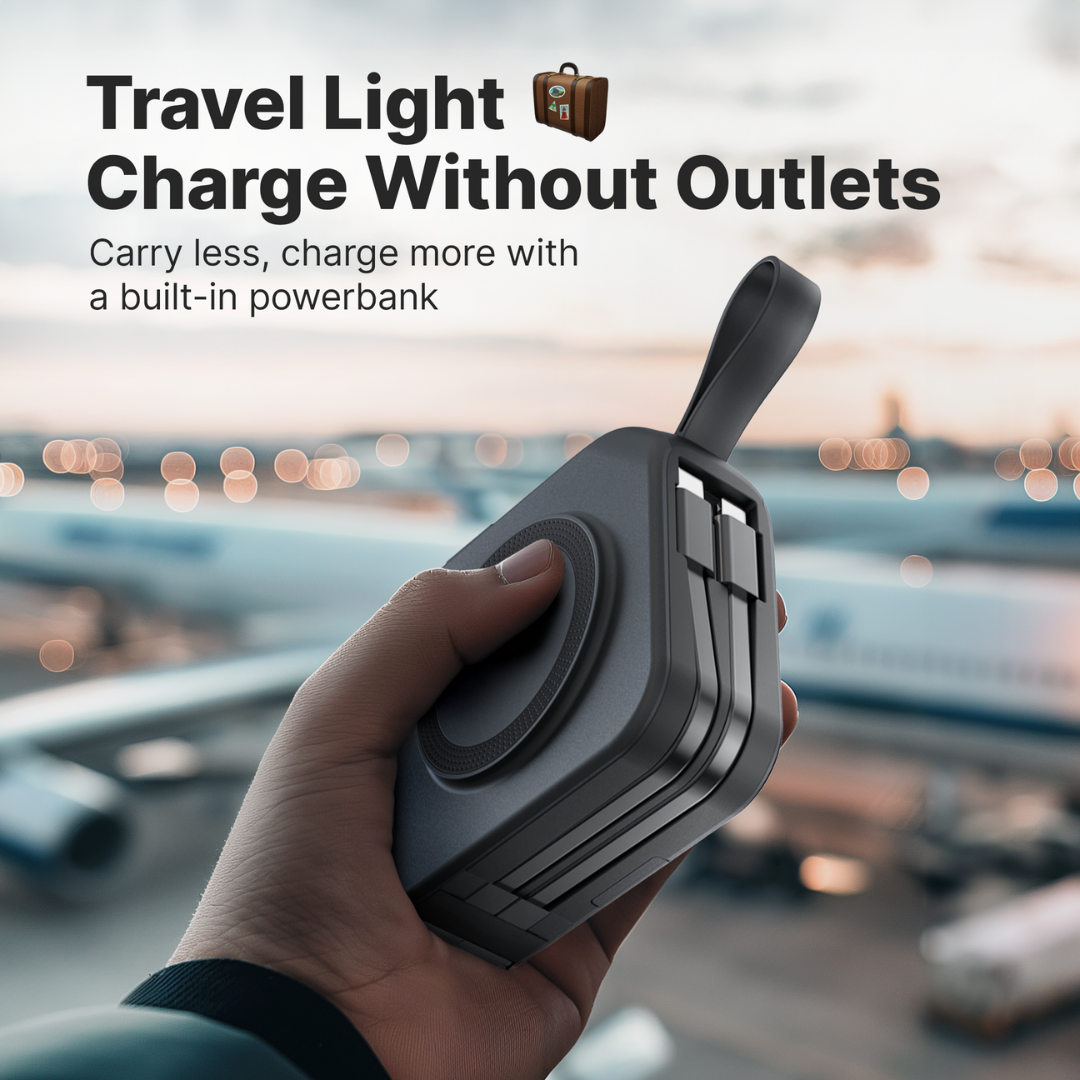 Lisslune | 5-in-1 Wall Charger with Wireless Charging Pad and Power Bank - All-in-One Charging Solution