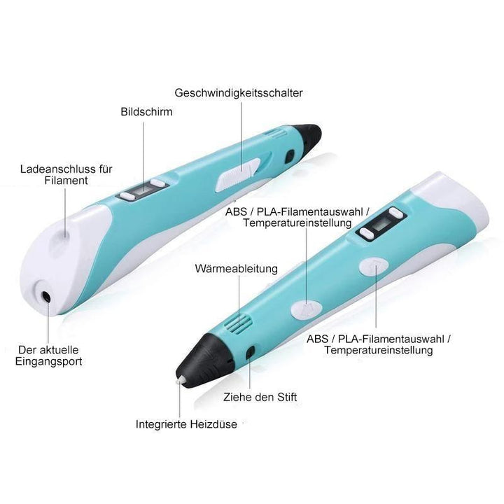 Lisslune | 3D printing pen with 5m filament for children and adults