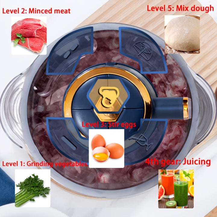 Lisslune | Stainless Steel Food Processor – Powerful Meat Grinder & Vegetable Chopper (5L, 5000 RPM)