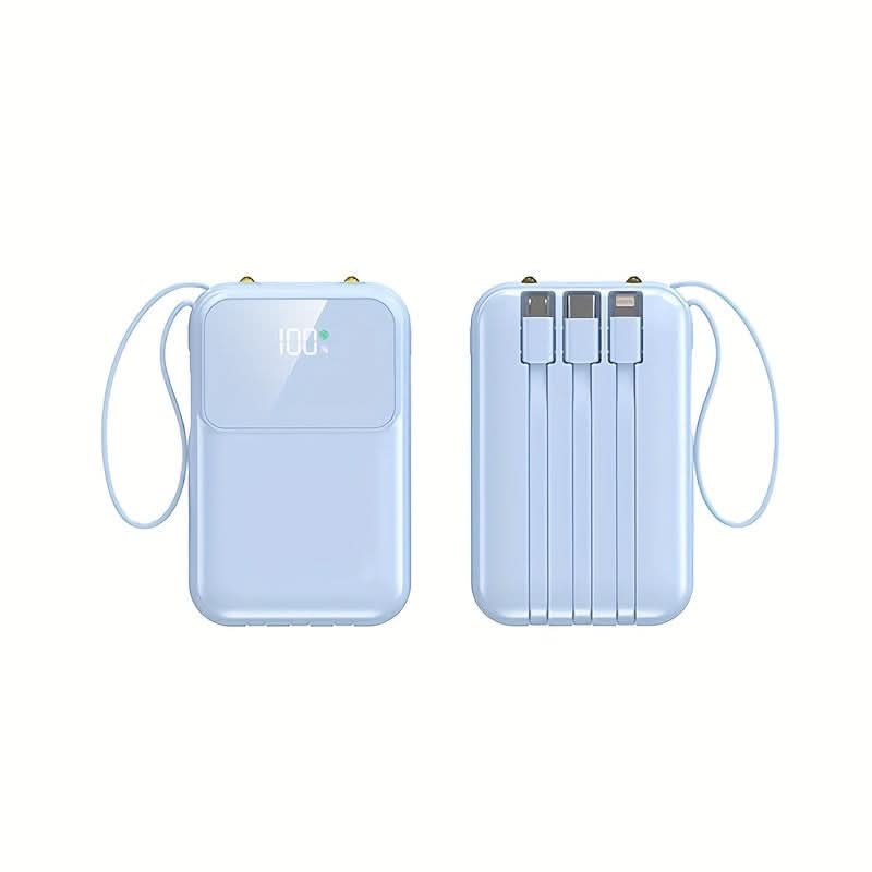 Lisslune | 10000mAh Portable Power Bank with Cables
