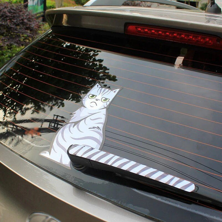 Lisslune | Reflective Cartoon Cat Car Stickers with Moving Tail