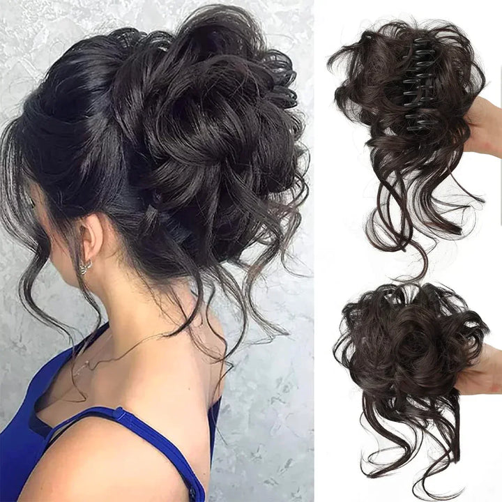 Lisslune | Curly Hair Bun – Clip-in Hair Piece with Volume and Natural Look