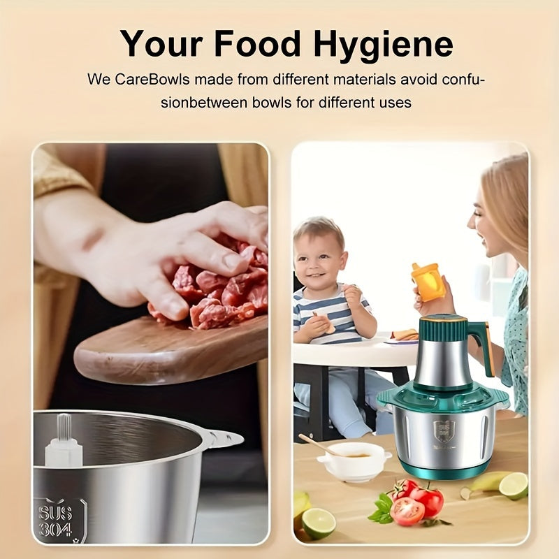 Lisslune | Stainless Steel Food Processor – Powerful Meat Grinder & Vegetable Chopper (5L, 5000 RPM)