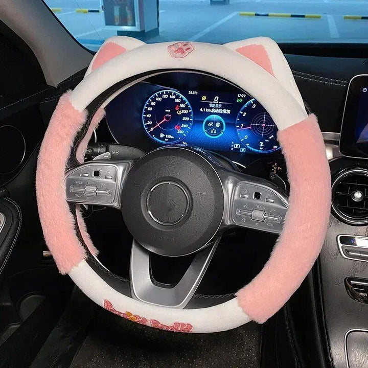 Lisslune | Colorful Plush Winter Steering Wheel Cover