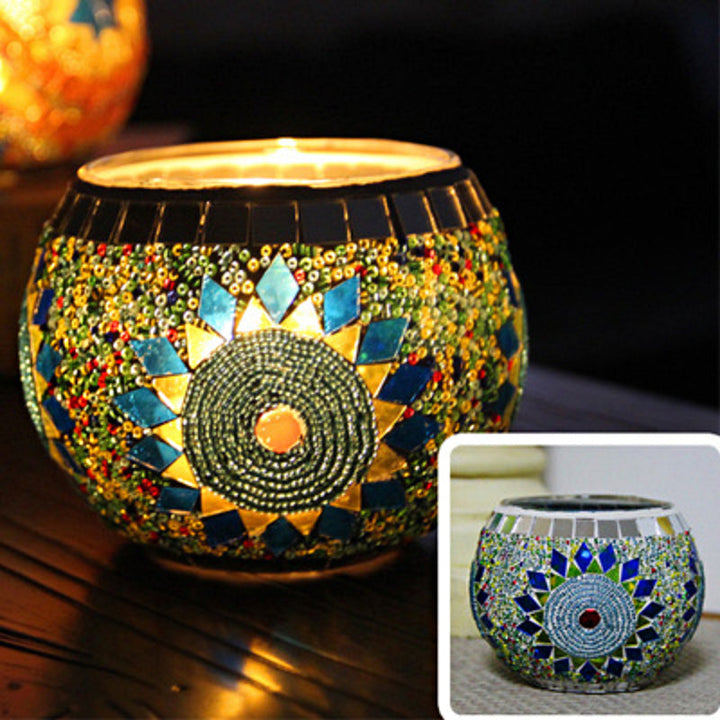 Lisslune | European Retro Glass Mosaic Tealight Holder