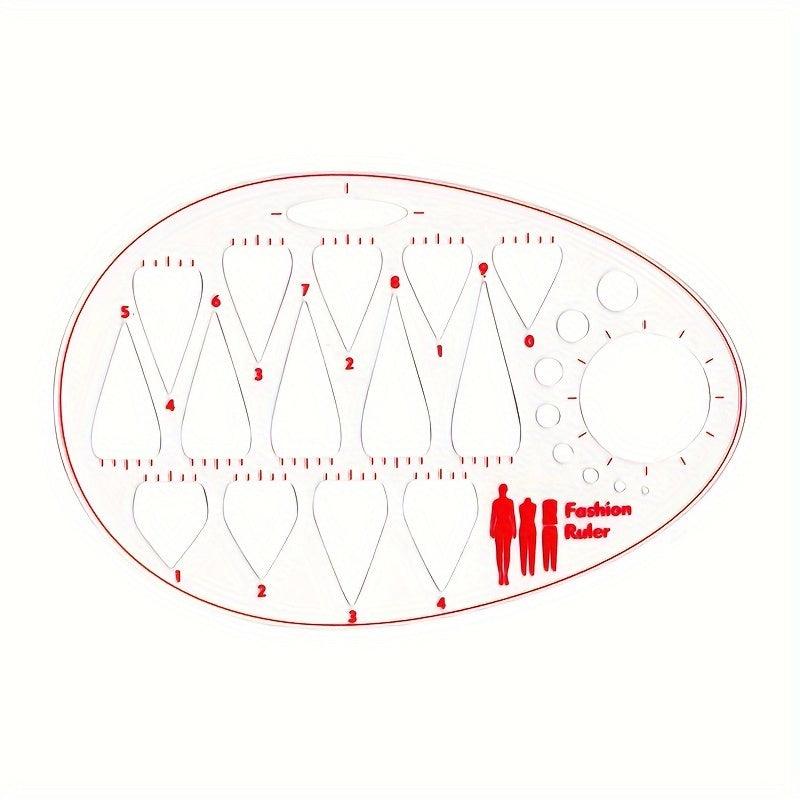 Lisslune | Acrylic Neckline Template Ruler - Essential Tool for Fashion Design and Pattern Creation