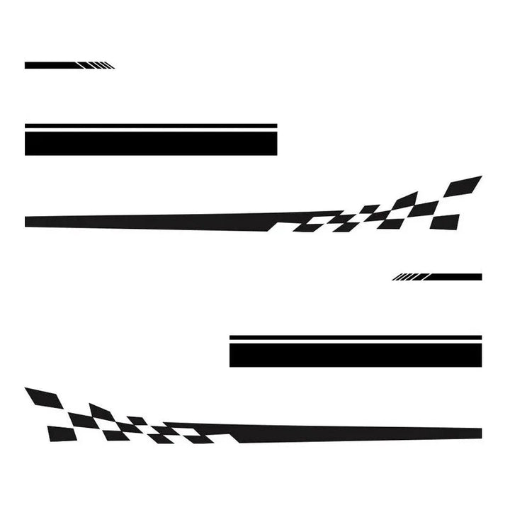Lisslune | 6Pcs Racing Stripe Vinyl Decal Set for Car Hood, Side, Rearview Mirror