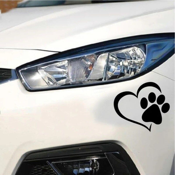 Lisslune | Beautiful Heart & Paw Print Car Sticker