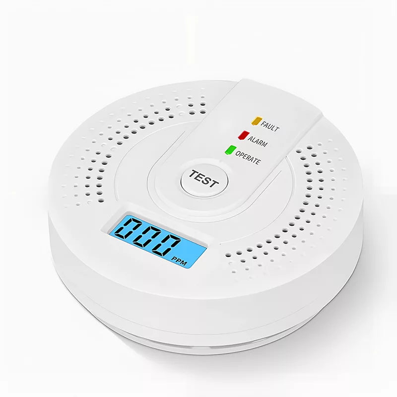 Lisslune | Carbon Monoxide Detector | Reliable Alarm Sensor with LCD Display for Home Safety