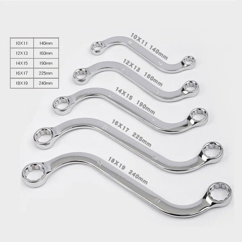 Lisslune | 5-piece S-type hex key set - Double-sided wrench tool set