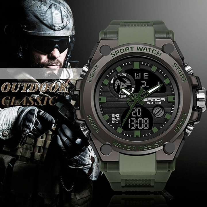 Lisslune | Sporty Dual-Display Mode Multifunctional Waterproof Luminous Men's Wristwatch