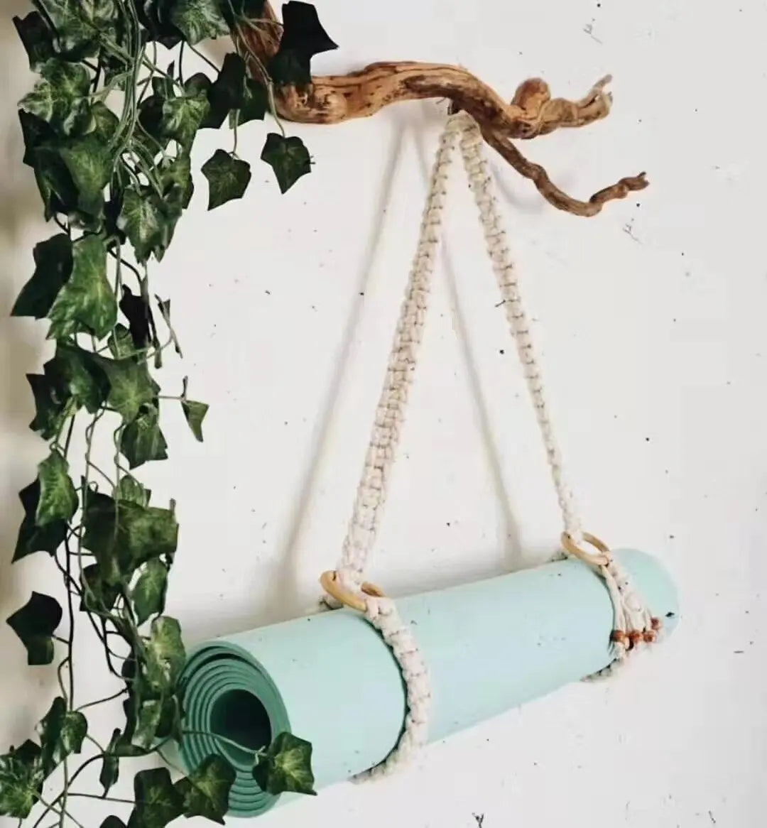 Lisslune | Hand-woven Cotton Yoga Mat Carry Bag with Fringe Crossbody Strap - Fits All Mat Sizes