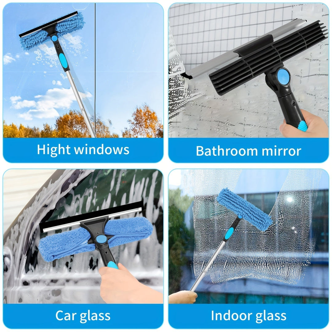 Lisslune | Crystal Clear Window Cleaner – Professional 2-in-1 Telescopic Window and Glass Cleaning System