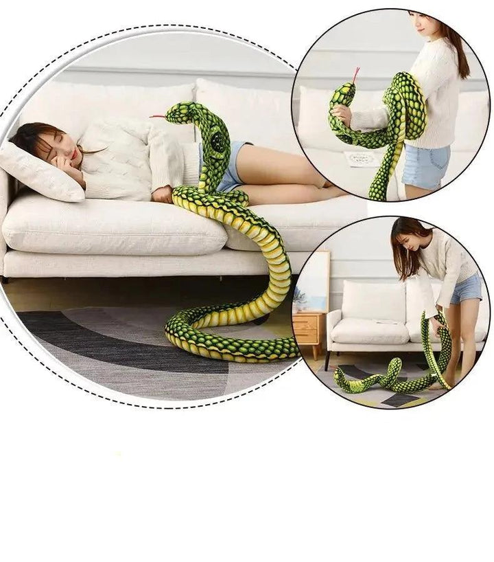 Lisslune | Realistic Cobra Snake Plush Toy - Versatile Educational Cuddly Toy for Home Decor and Play
