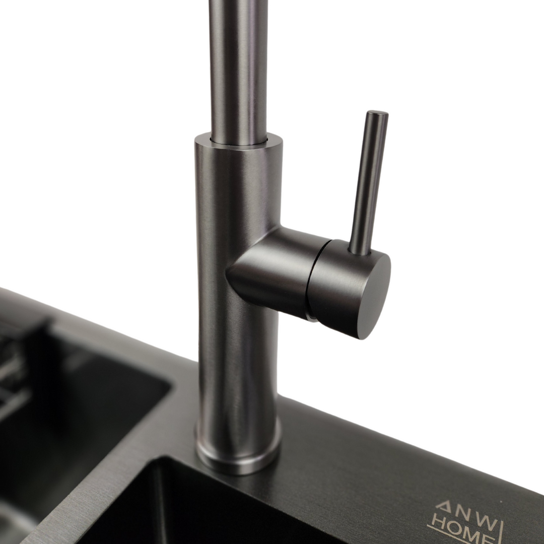 Lisslune | Kitchen faucet, JF-8012B GRAPHITE Pull-out tap, waterfall, 3 modes