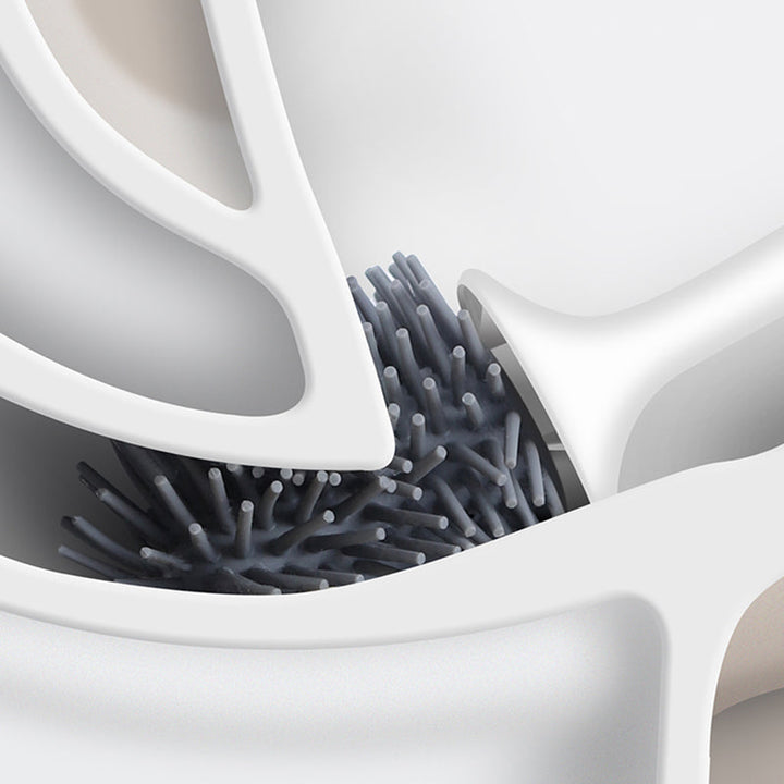 Lisslune | Silicone Toilet Brush with Holder | Modern, Efficient Loo Brush for Home Cleaning