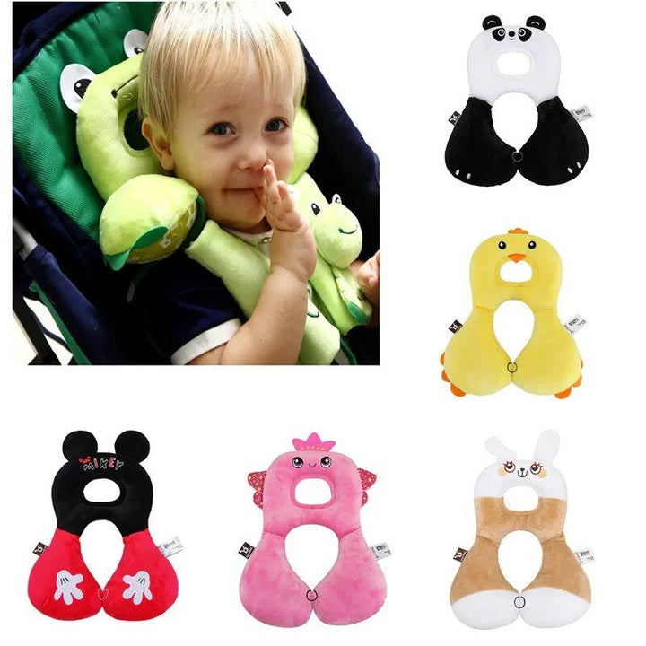Lisslune | Kids Caricature Animal U-shaped Neck Pillow - Comfort & Protection for Car Rides