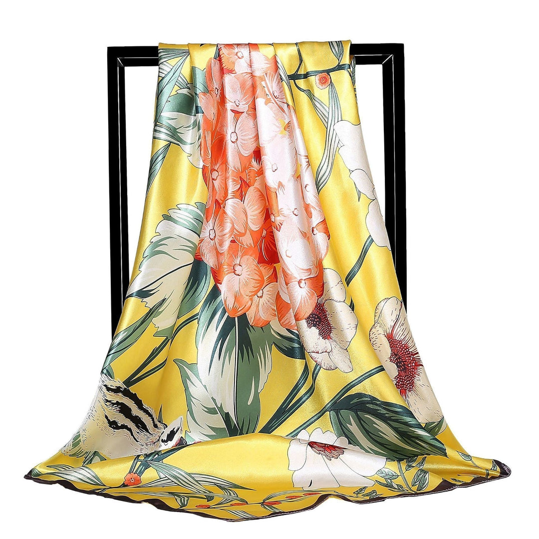Lisslune | Large square scarf Simulation silk scarf All-match scarf Scarf