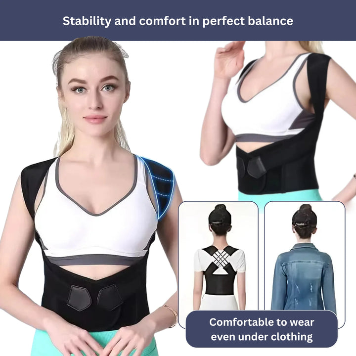 Lisslune | Back Support and Posture Corrector | Adjustable, Comfortable & Ideal for Improving Confidence and Posture
