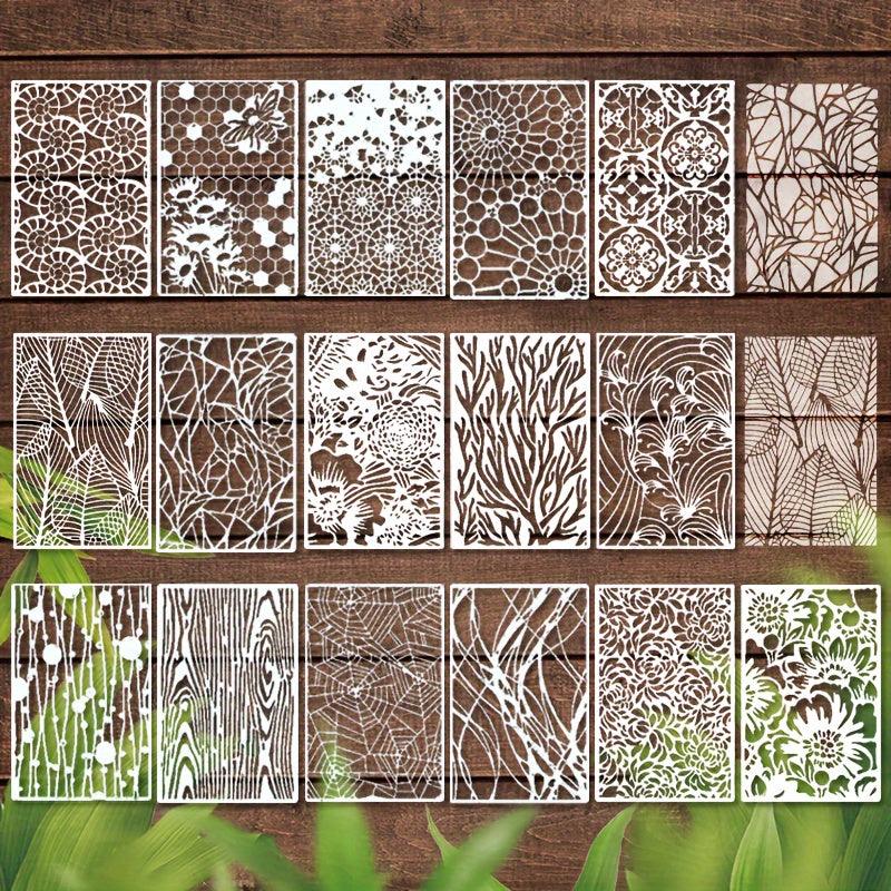Lisslune | Nature's Touch: 16-piece reusable stencil set for artistic home transformations